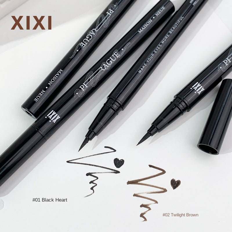 Makeup Xixi Straight Line Rich Liquid Eyeliner Pen Not Easy To Smudge Sponge Head Cool Black Eyeliner