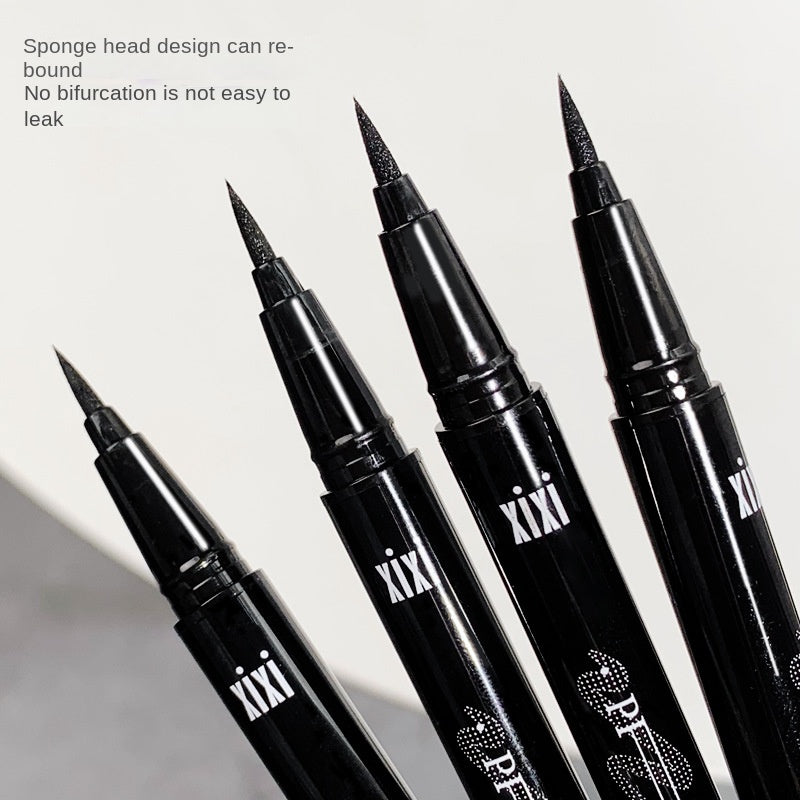 Makeup Xixi Straight Line Rich Liquid Eyeliner Pen Not Easy To Smudge Sponge Head Cool Black Eyeliner