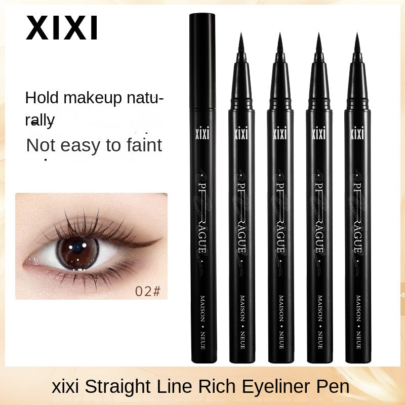 Makeup Xixi Straight Line Rich Liquid Eyeliner Pen Not Easy To Smudge Sponge Head Cool Black Eyeliner