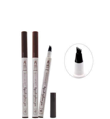 Three Or Four Eyebrow Pencil Liquid Eyebrow Pencil Extremely Fine Thrush Artifact Four-head Eyebrow Pencil Waterproof Durable Four-pronged Eyebrow Pencil